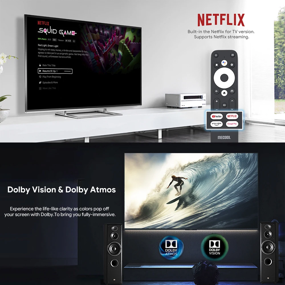 MECOOL KM2 Plus Deluxe Android TV Box With Netflix 4K Certified Dolby  Atmos