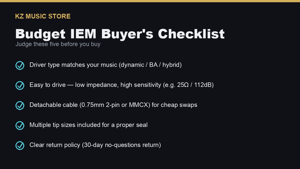 Driver types when choosing IEMs