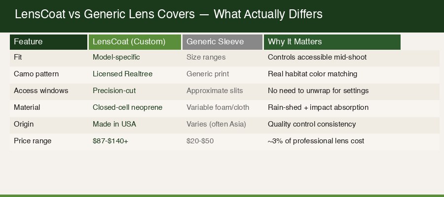 LensCoat telephoto lens covers in Realtree Max5 camo pattern